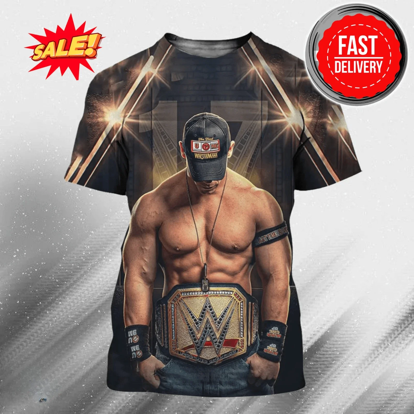 

Men's Summer ClothesJohn Cena WWE Championship Football Jersey Sports Training T-shirt 2025 Quick-drying Absorb Sweat Tee Moto