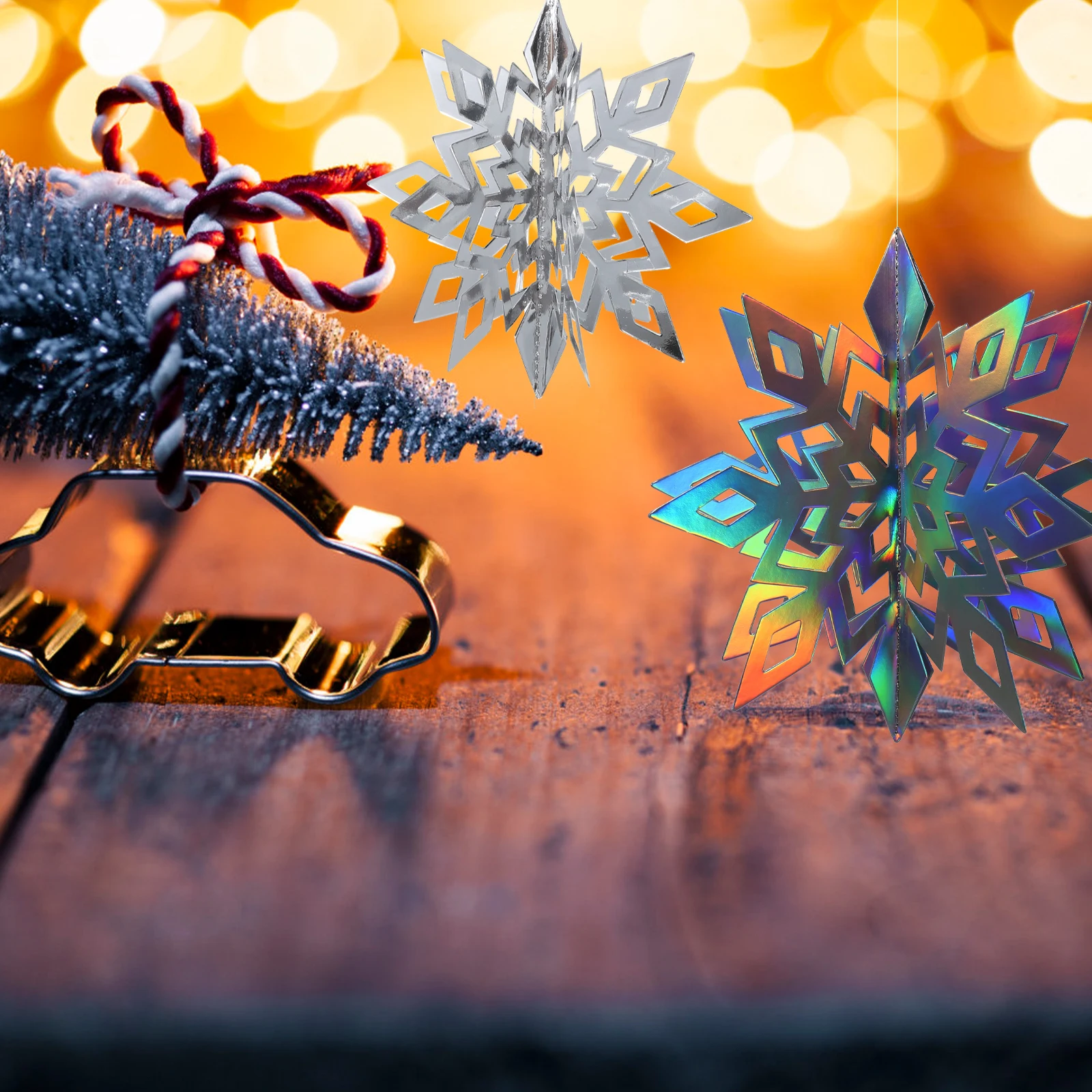 

18pcs Christmas Tree Hanging Pendants Bright Color Xmas Decorations Paper Snowflakes Office naments Home