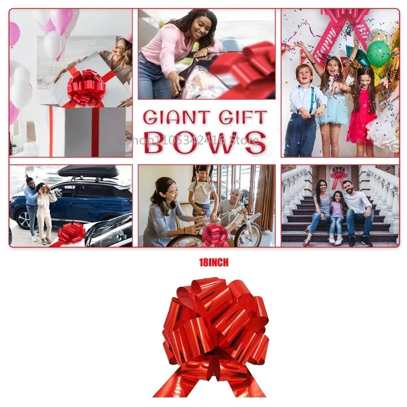 18 Inch Extra Large Big Car Bow, Giant Pull Bow Ribbon for Vehicle & Gift Decoration