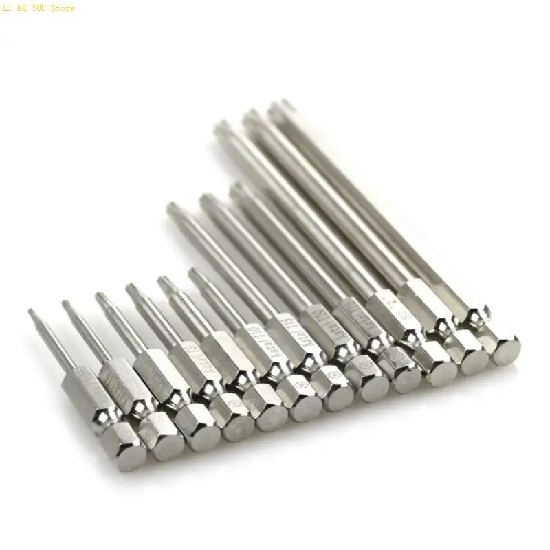 W3JE Reliable 12Piece/Set Torx Screwdriver Set, Long Hexagonal Screwdrivers T 6-T40