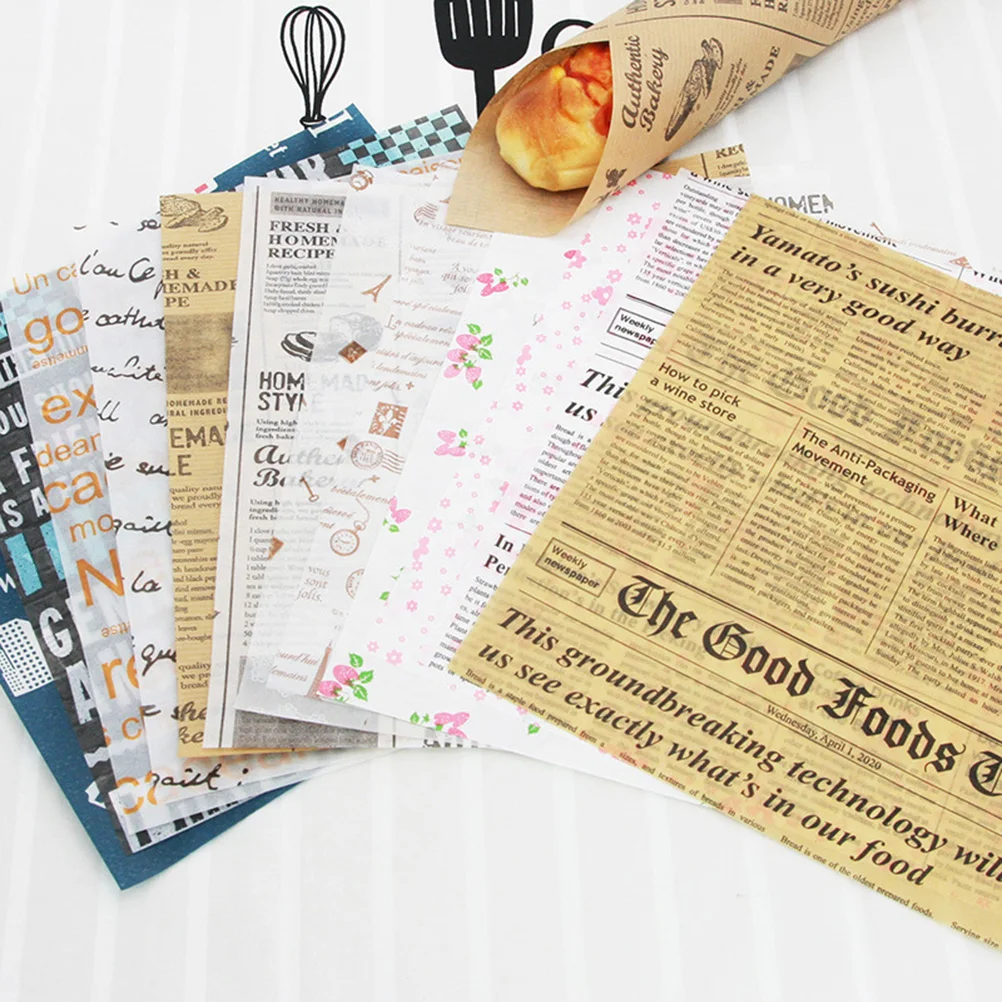 

50 Pcs Baking Greaseproof Paper Parchment Oil-proof Disposable Food Basket Liners