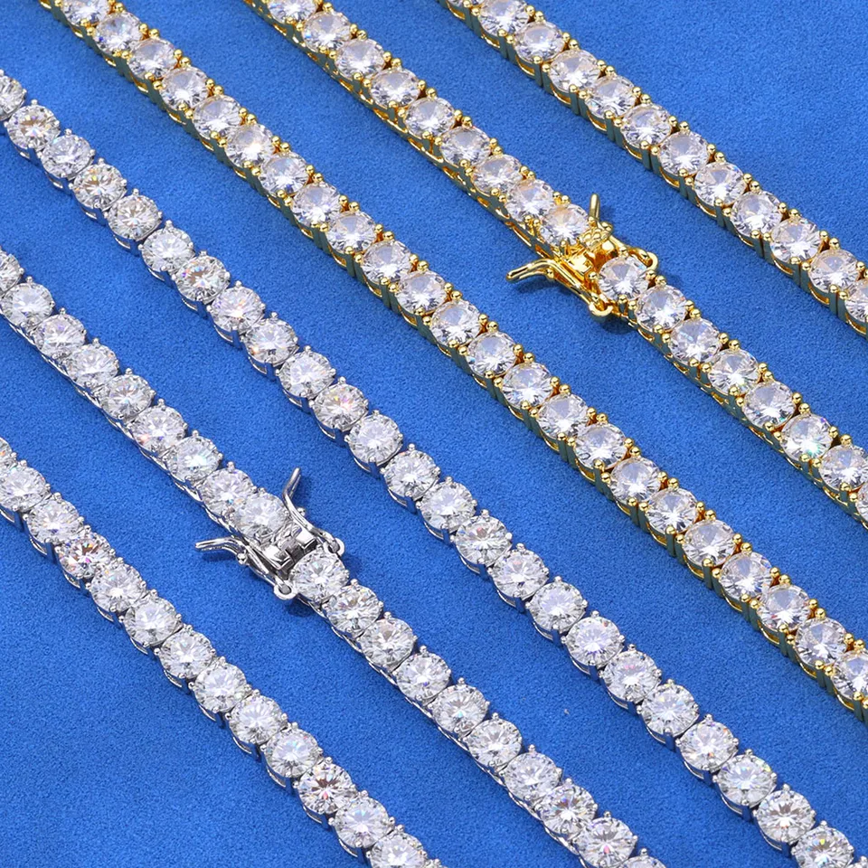 アクセサリー glitter 19mm iced out chain 60cm NY Fashion 3/4/5/6mm Tennis Chain Iced 5A Cubic Zirconia Shining