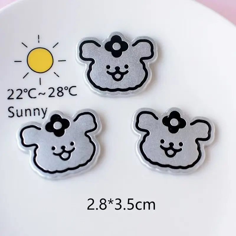 Silver Black Line Dog 3D Traceless Sticker, Y2k Electric Car Decoration Sticker, Mobile Phone Cream Glue DIY Material