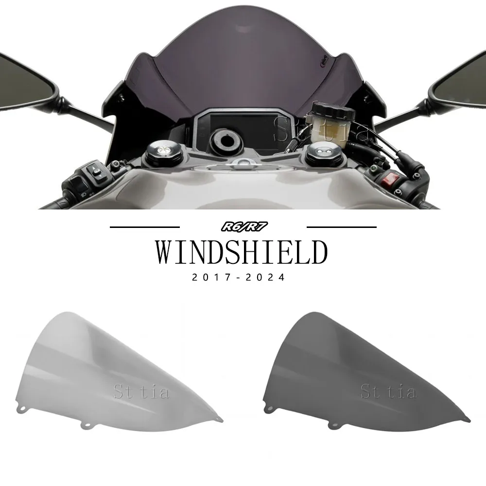 

Motorcycle Front Windshield Windscreen Screen Accessories Motos For Yamaha YZF R6 YZFR6 2017-2024yamaha R7 2021 2022 2023 2024