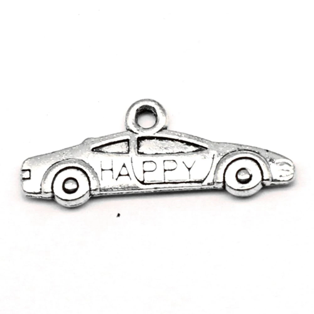 Automobile Charms Vintage Pendant Accessori For Woman Jewelri For Woman 10x26mm 10pcs Antique Silver Color