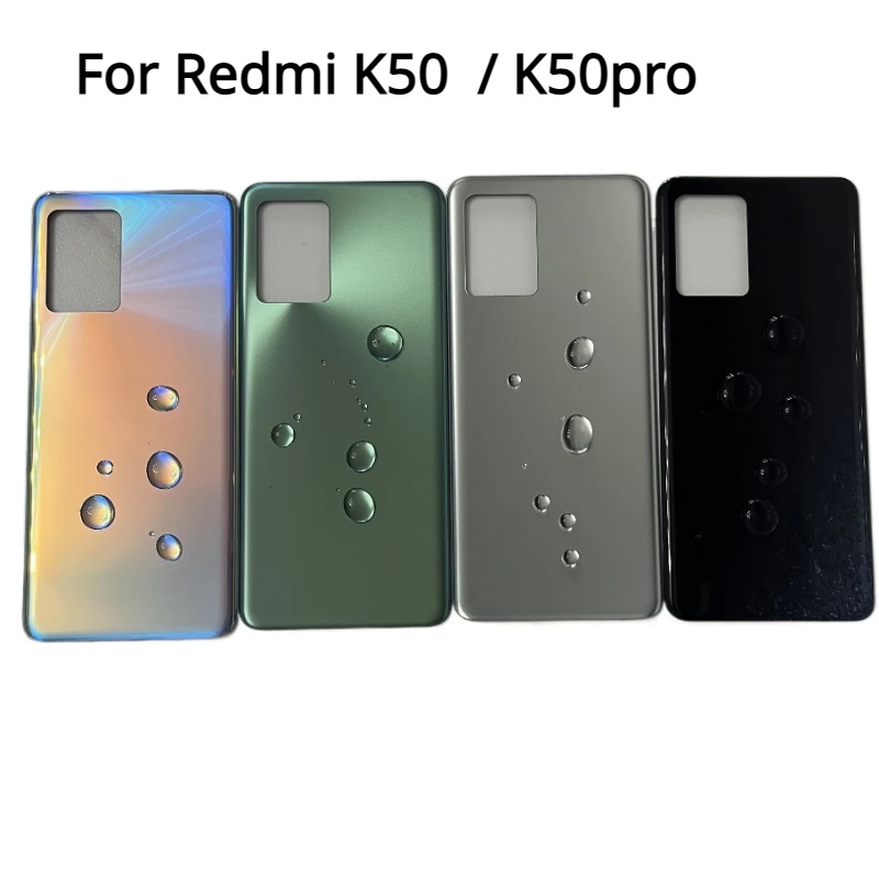 Back Cover For Xiaomi Redmi K50 22041211AC Battery Cover K50 Pro 22021211RC 22011211C Rear Glass Door Housing+With Frame lenses