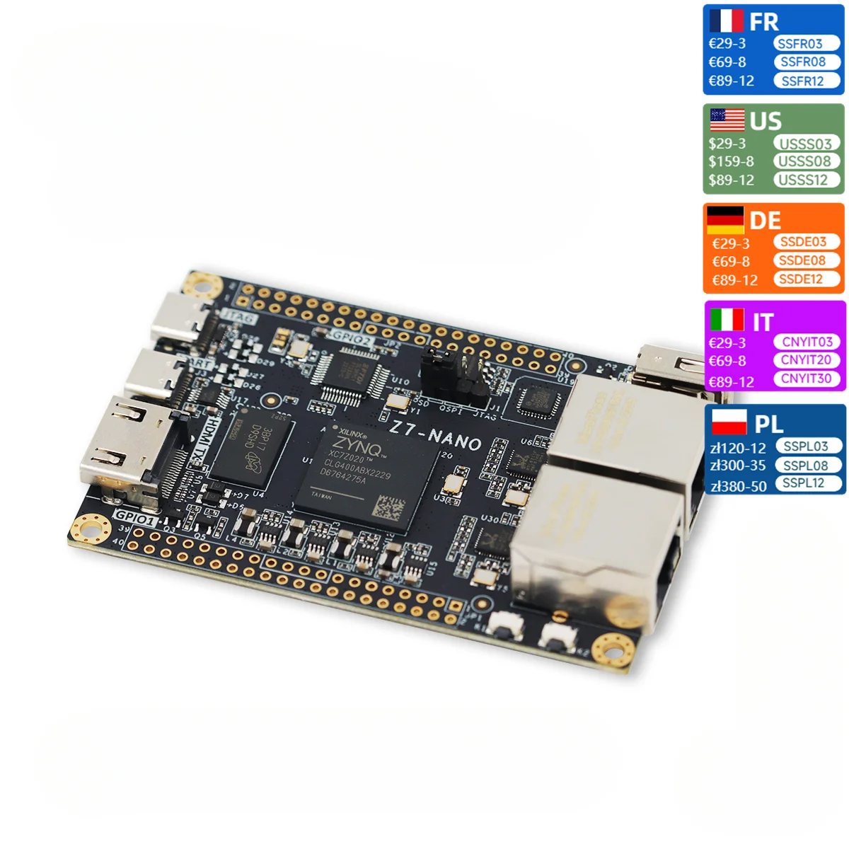 FPGA-ontwikkelbord ZYNQ kernbord XILINX 7020 70107000   dubbele netwerkpoort Z7 Nano