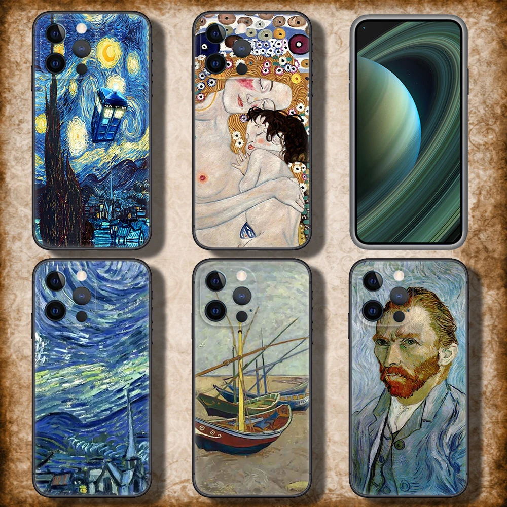 C22 Kiss Gustav Klimt Van Gogh Soft Case for Redmi Note 11 11S 10 10T 10 Pro Max 10S 9T 9 9S 8 8T 7 Xiaomi Mi 11 11I 12 12X