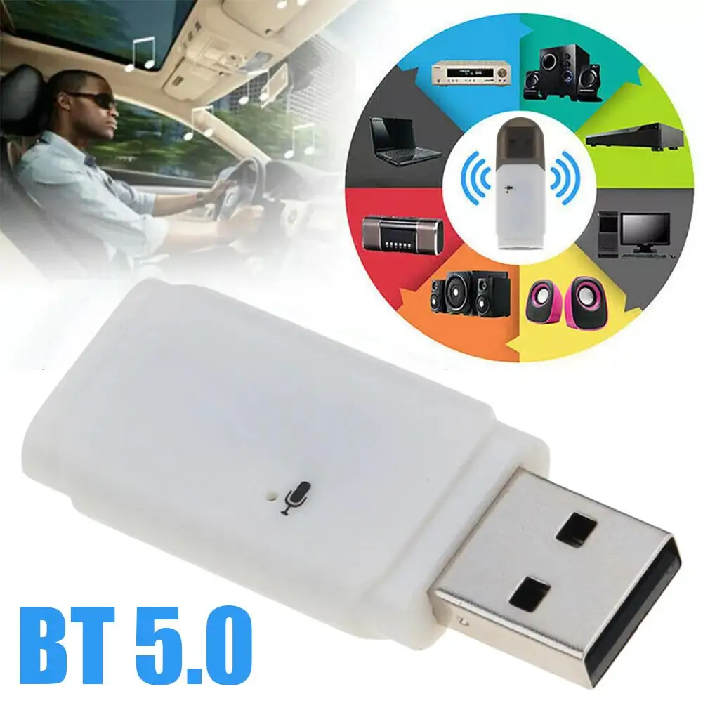 

USB Bluetooth 5.0 Receiver Music Audio Stereo Receiver Dongle Wireless Adapter Receiver For Car Player PC Laptop Mouse Keyb W7J1