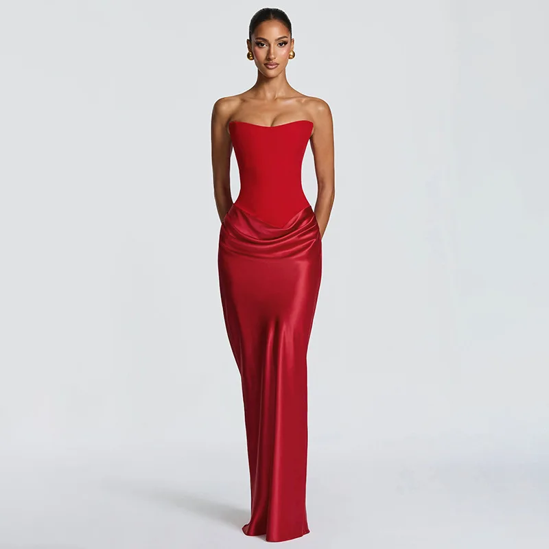 2026 Sommer Neues Elegantes Ärmelloses Figurbetontes Kleid für Damen mit Bandverzierung Formelles Bodycon-Kleid – Detail 36