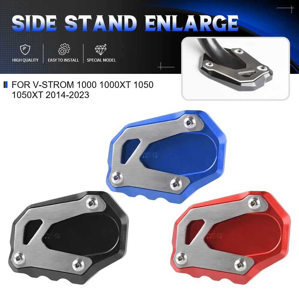 For Suzuki V-Strom 1000 1050 XT DD WDDO WEFO Motorcycle Accessories Kickstand Side Stand Motorbike Extension Pad Support Plate