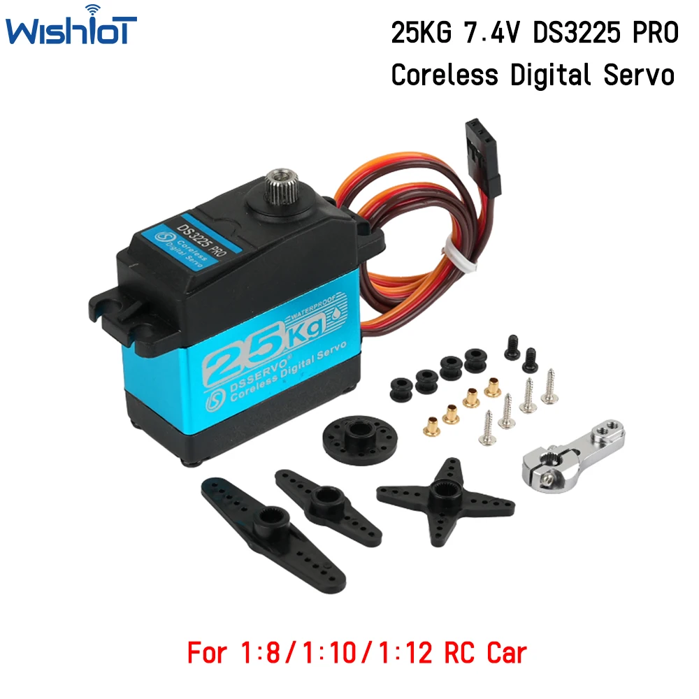 

25KG Coreless Digital Servo DS3225 Pro Servo Motor High Torque 180/270° Waterproof Metal Gear for 1:8 1:10 1:12 RC Car Robot