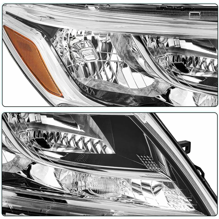 Headlight Assembly Set for 2013-2016 Nissan Pathfinder with Halogen Bulbs OEM Replacement Headlamps for Driver and Passenger Si