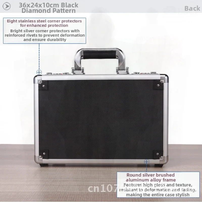 صندوق أدوات محمول من سبائك الألومنيوم مع قفل بكلمة مرور صندوق تخزين محمول لحقيبة تخزين أدوات الملفات المنزلية