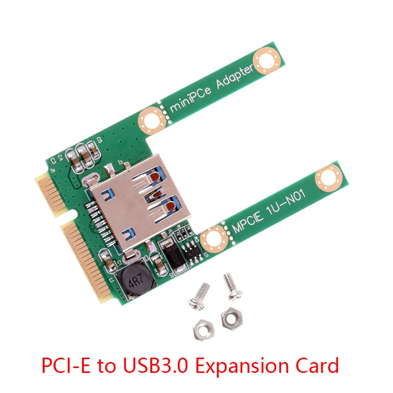 Mini PCI-E para USB 3.0 Cartão de Expansão, Laptop PCI Express, PCIe para USB 3.0, Conversor Riser, Adaptador com Parafuso