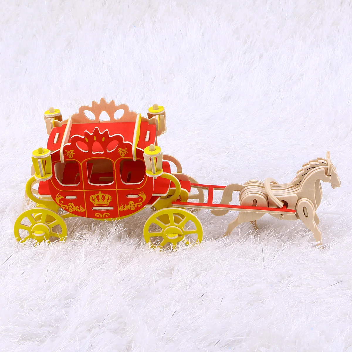 

Royal Carriage 3D Wooden Kit Handmade Educational Puzzle For Kids Adults Eco-Friendly Diy Assembly No Glue Tools Required