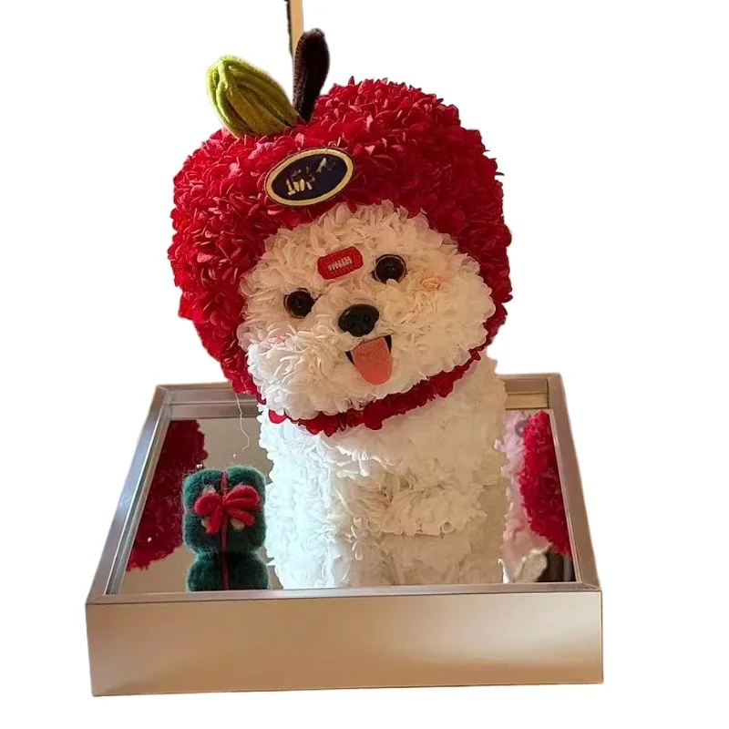 

Eternal flower Bi Xiong West Highland doll, give girl birthday girl friend New Year's Day gift real flower puppy ornament