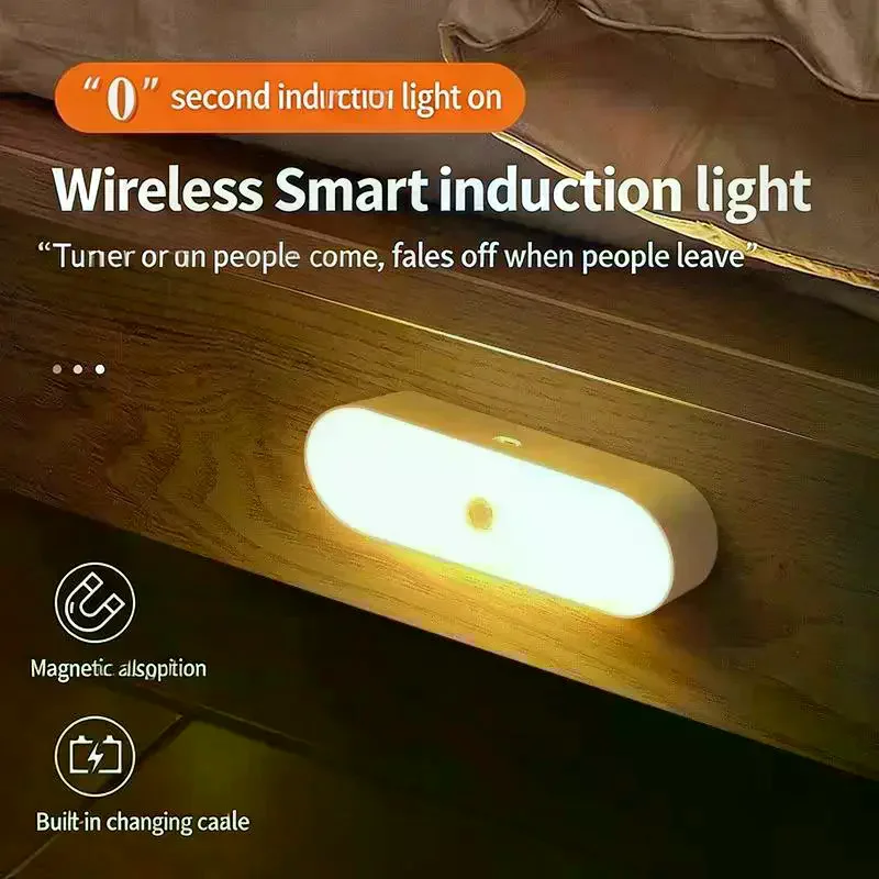 New Long Wireless Charging Human Body Sensor Light Strip Automatically Lights Up At Night Suitable For Corridors And Passageway