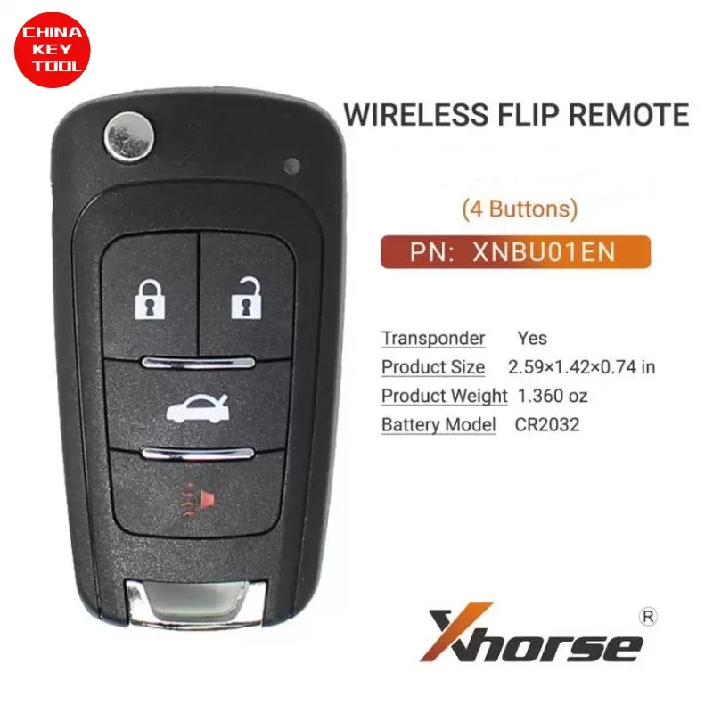 1PCS Xhorse Wireless Flip Remote Key For Buick Style 4 Buttons XNBU01EN