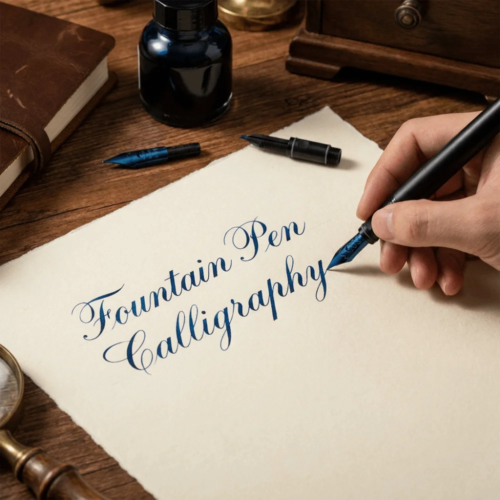 Blue Plated Calligraphy Pen Nib Soft Elastic Fine Metal Cutting Soft Elastic Nib Smooth Edge Black Plated Pointed Nib