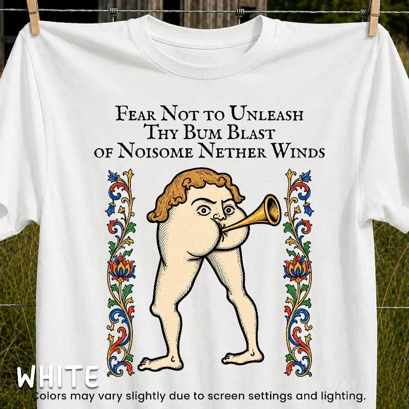 Funny Fart Shirt, Weird Medieval Humor Tee, Inappropriate Farting Shirt Exchange, Marginalia Flatulence Prank Gift