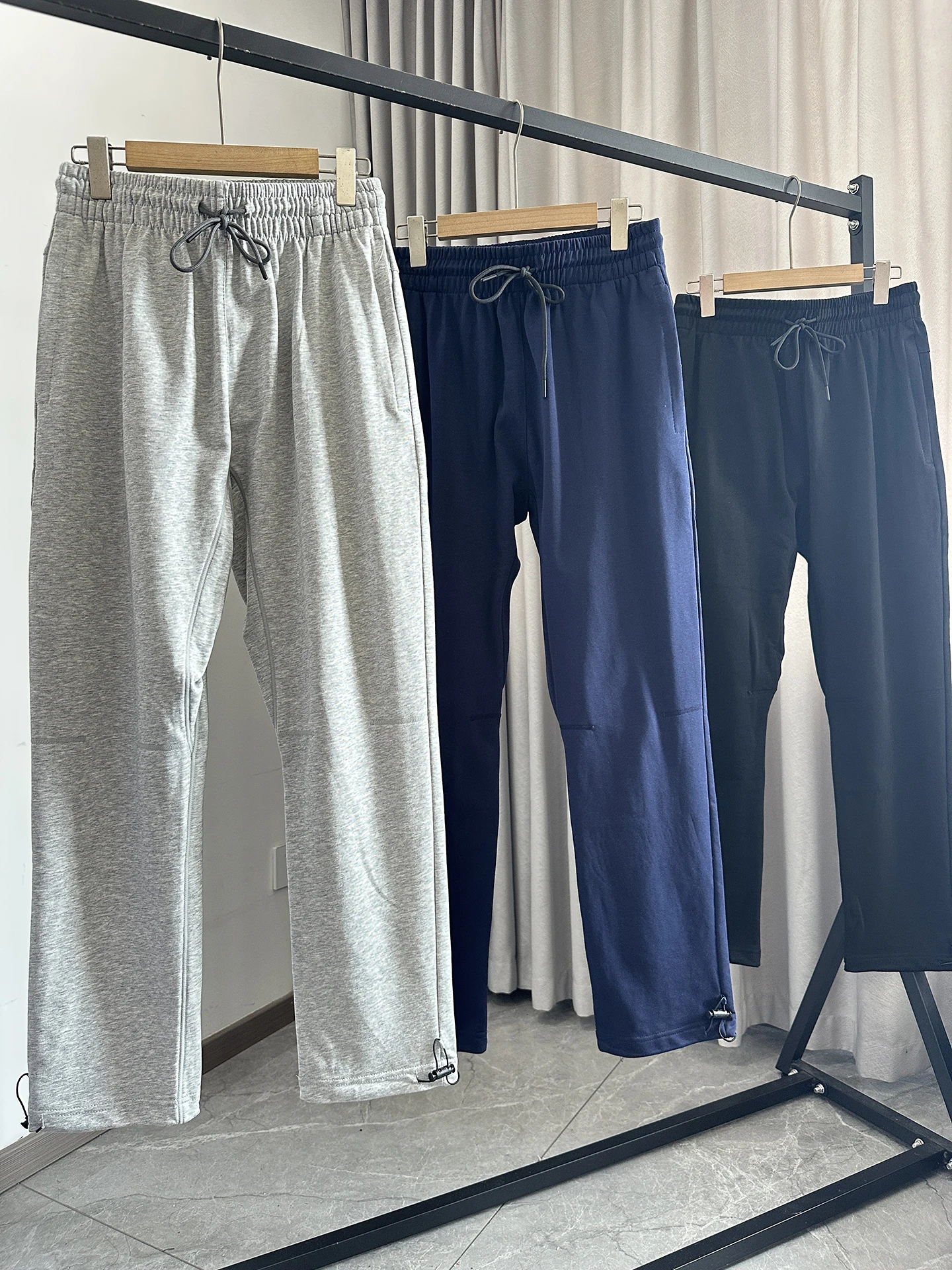 Men's Casual Straight Leg Pants Spring Summer Outdoor Sports Elastic Skin-friendly Moisture Wicking Pure Color Natural Waist