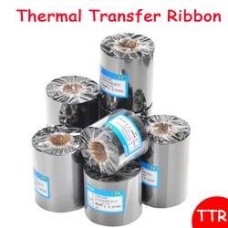 TTR Wax Resin Thermal Transfer Ribbon Roll Carbon Fiber Tape Barcode Label Paper 50 60 70 80 90 100 110mm Width 300meter Length