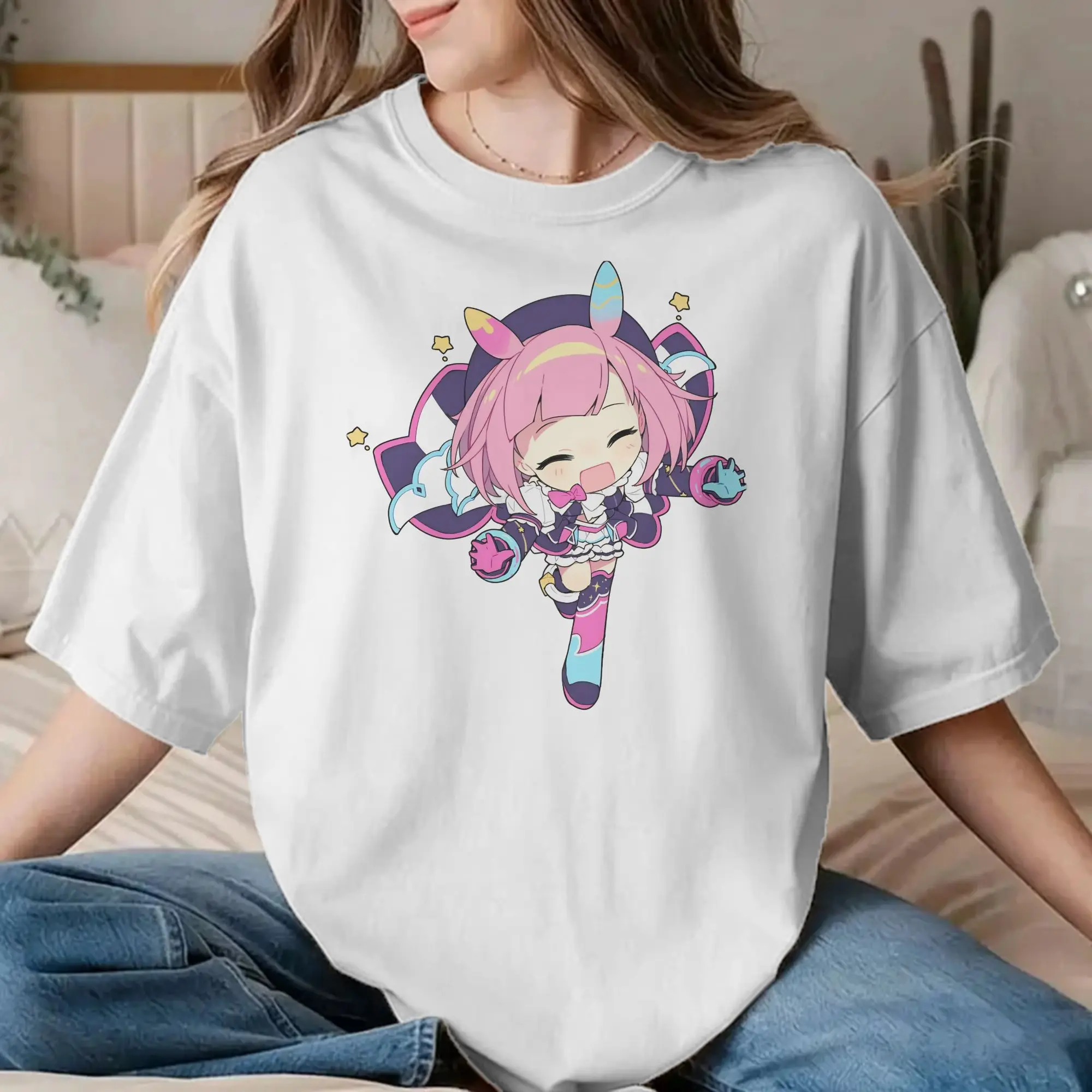Men Women's T-Shirts Emu Otori Leisure Pure Cotton Tee Shirt Short Sleeve Singer Anime T Shirts Crewneck Clothes Printed