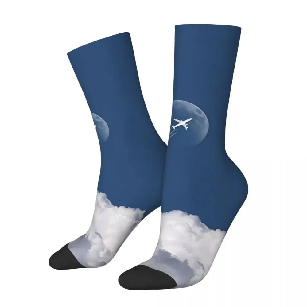 Airplane Men Socks Outdoor Novelty Spring Summer Autumn Winter Stockings