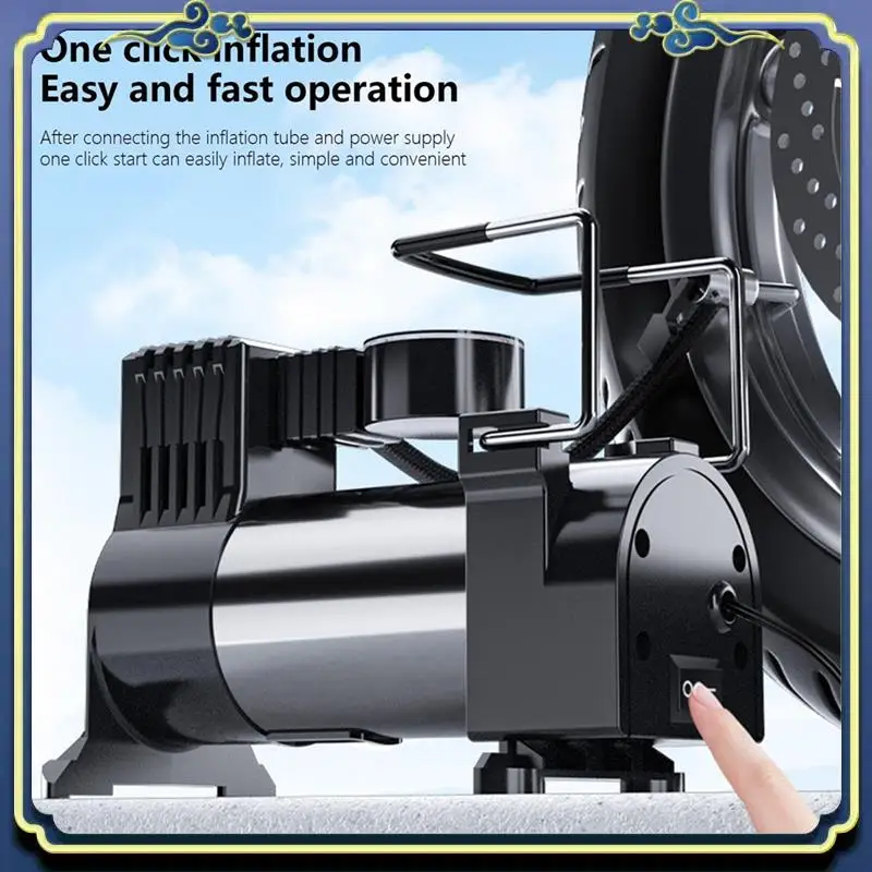 

AU16-Портативный электрический насос для накачивания шин: Многофункциональный автомобильный воздушный насос с компрессором 12 В для небольших транспортных средств Прочный