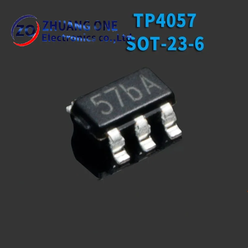 10pcs/lot Tp4057 Lithium Battery Charging IC 500mA Battery Reverse Connection Protection 1% SOT-23-6