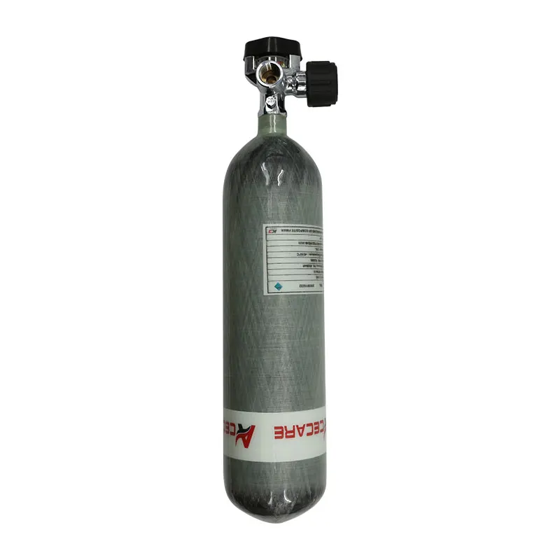 Acecare أسطوانة ألياف الكربون 3L 30Mpa 300Bar 4500Psi زجاجة الغوص/خزان HPA محطة تعبئة صمام للغوص السلامة من الحرائق