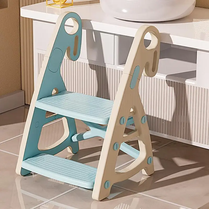 Taburete de 2 escalones para niños pequeños, antideslizante, para baño y cocina