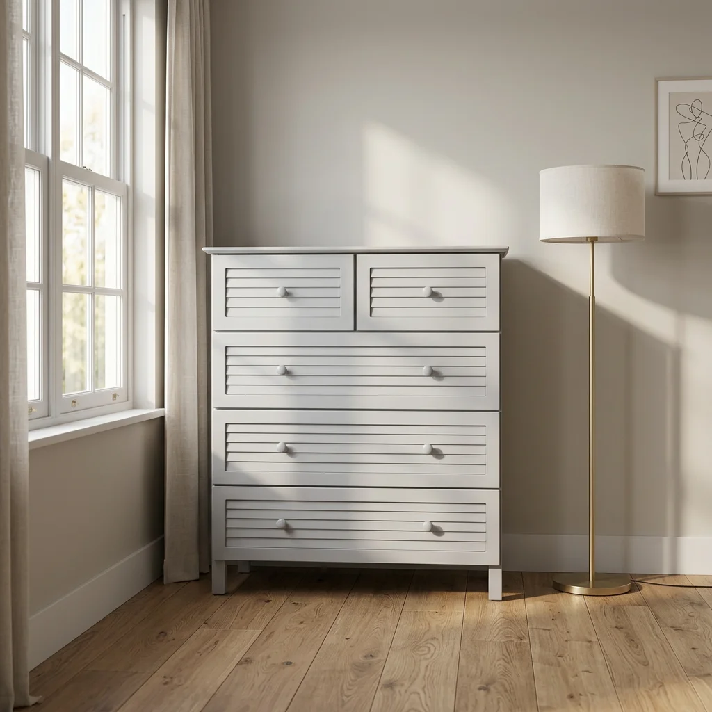 xx-Modern Simple Wood White Chest of 6 Drawers Storage Cabinet for Bedroom*