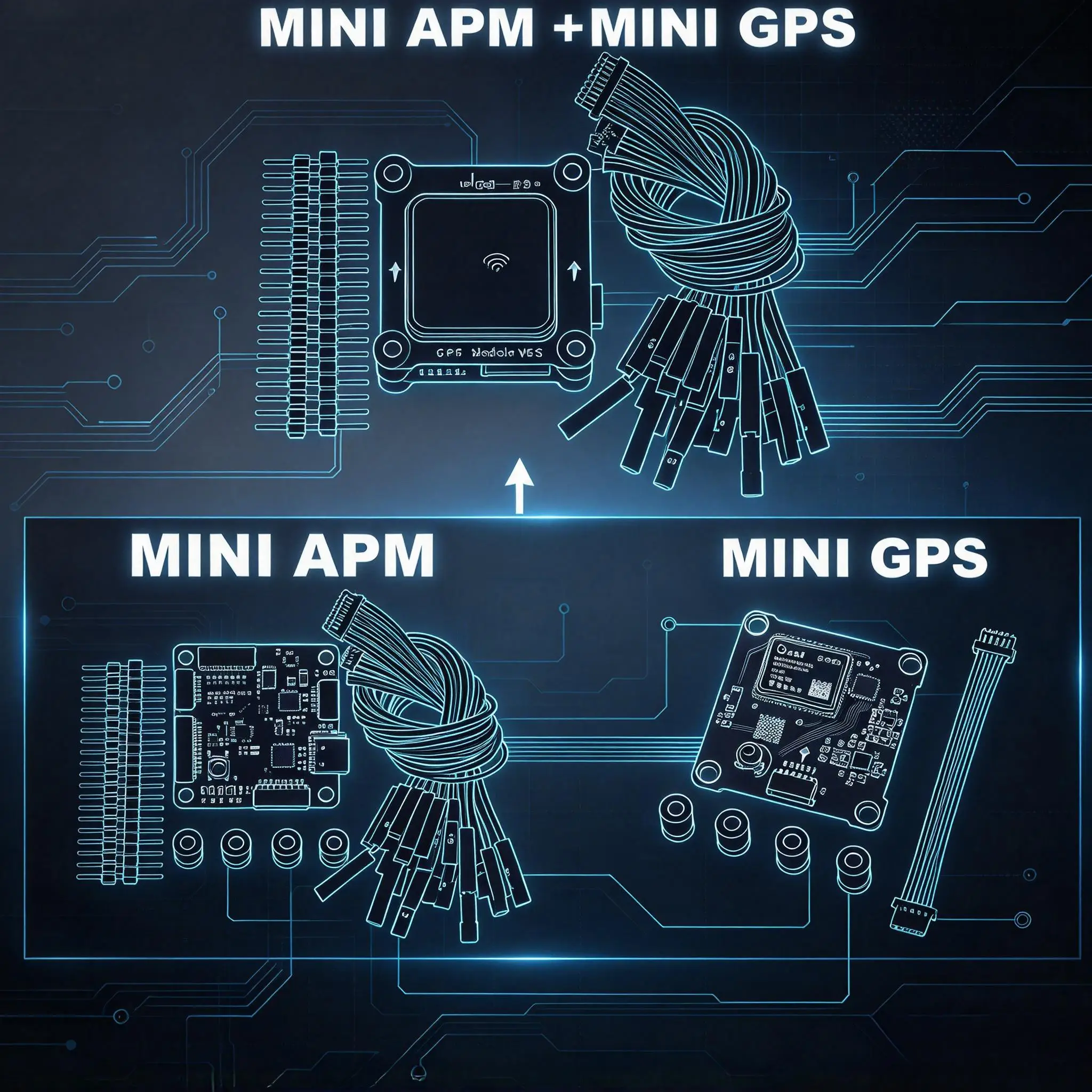 Happy MINI APM M8N GPS With QMC5883 For MINI APM V3.3 Ardupilot Flight Control ArduPlane ArduCopter RC Drone FPV Racing