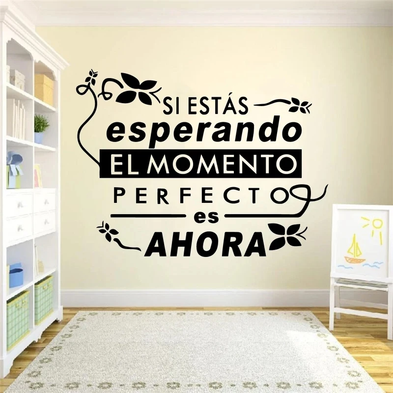 

1 pc Perfect elmomento Spanish text Wall Sticker Removable Wall Stickers Diy Wallpaper Decor Living Room Bedroom Removable