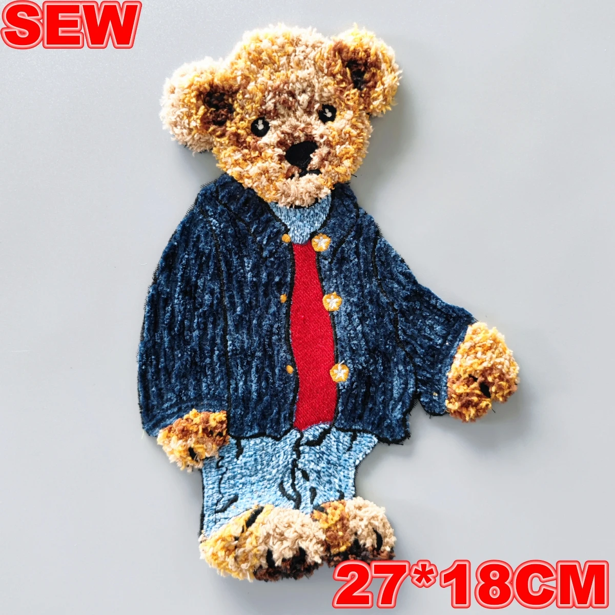 Embroidery Chenille Patch,Bear Animal Cartoon Number Badges,Bears Appliques Girls Skateboard Patches for Clothing WF235231