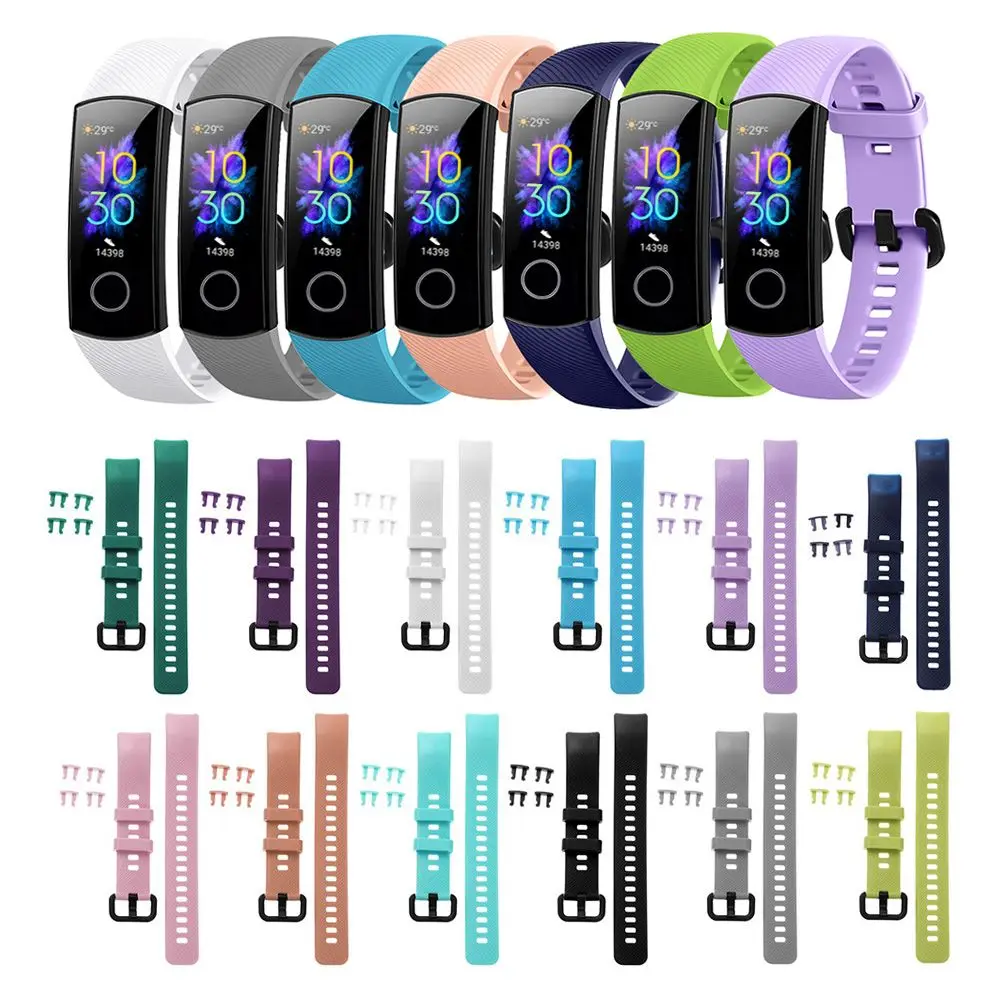 Soft Wristbands Bracelet Silicone Replacement Strap For Honor Band 5 4 Watch Band