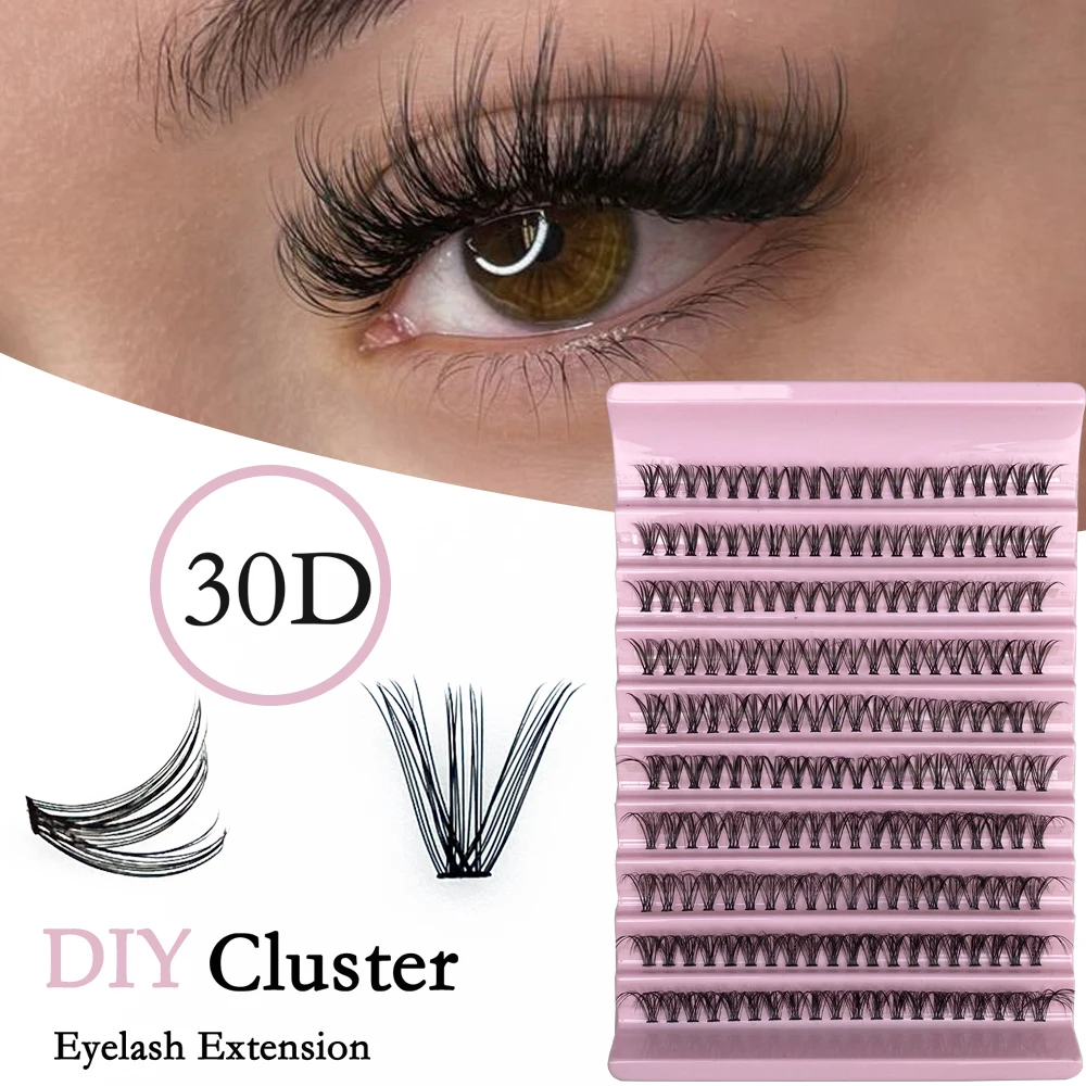 

1 Box/200 Bunches Mink Eyelashes Natural 3D Russian DIY Individual Eyelash extension Eyelash cluster Makeup Tool Wholesale