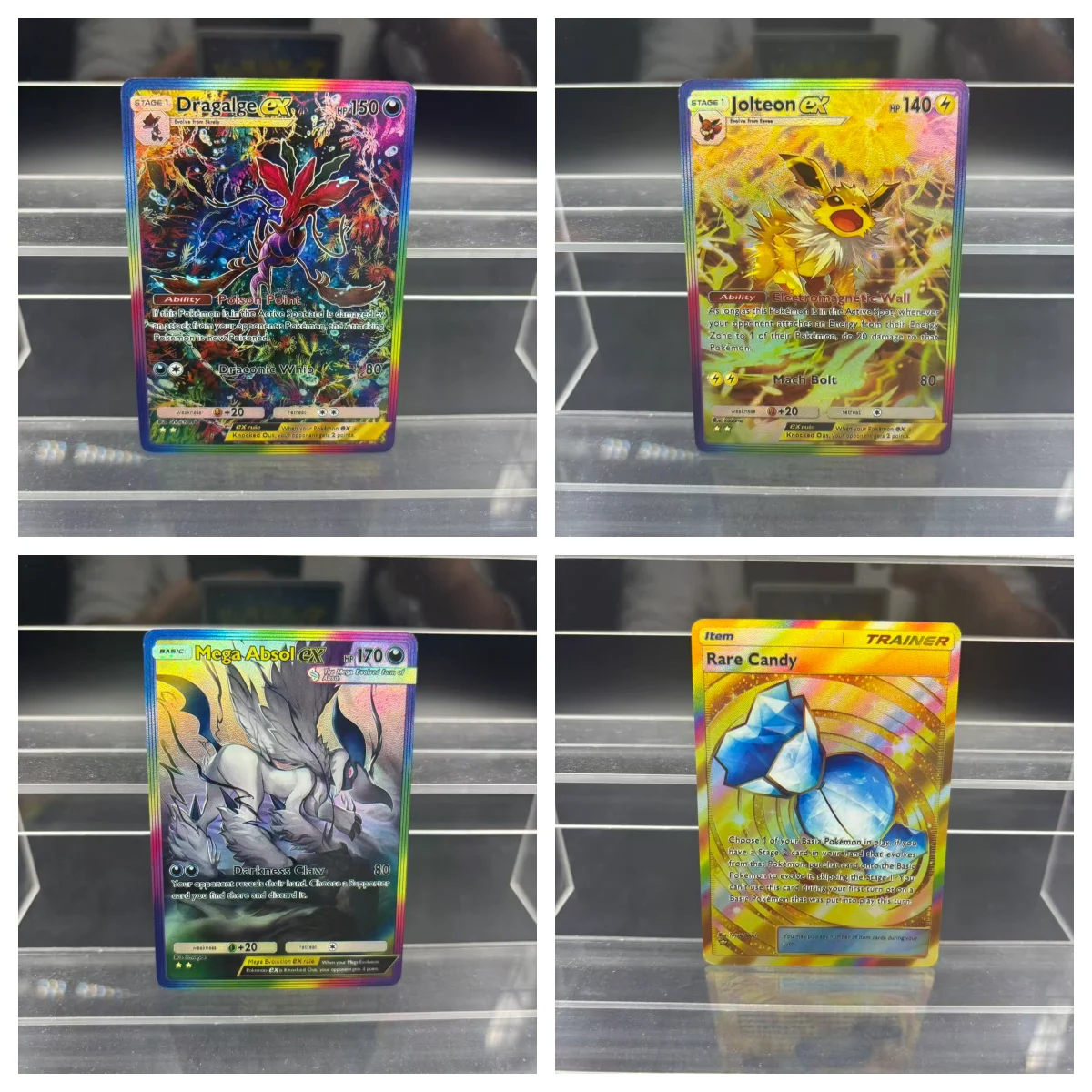 TCG POCKET DIY Sammelkarten Mega Absol Jolteon Rapidash ex Selbstgemachte Einzelkarte Klassisches Spiel Anime Karte Geschenkspielzeug
