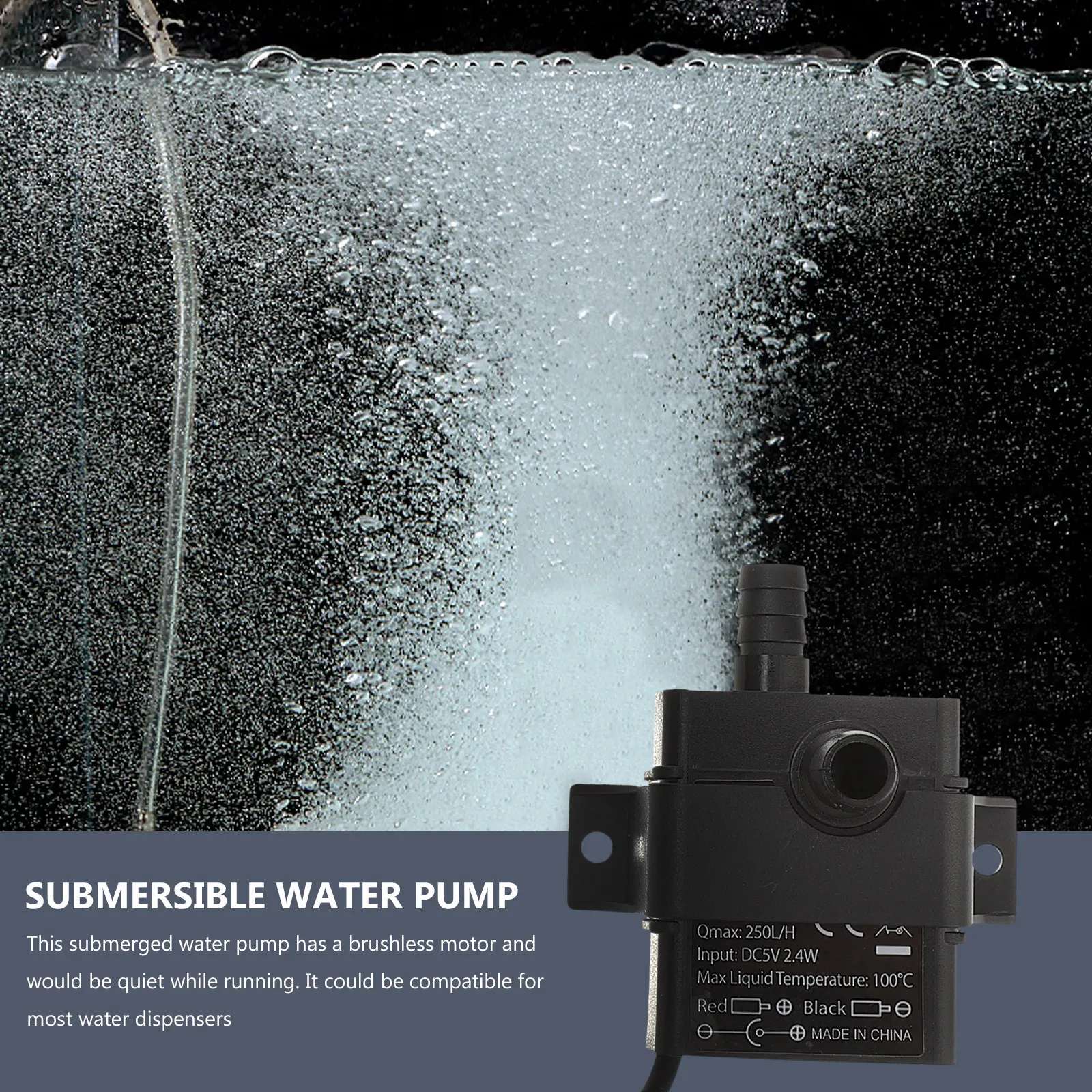 

Миниатюрный погружной бесщеточный водяной насос DC 5В 2М с низким уровнем шума для аквариумов, фонтанов и прудов