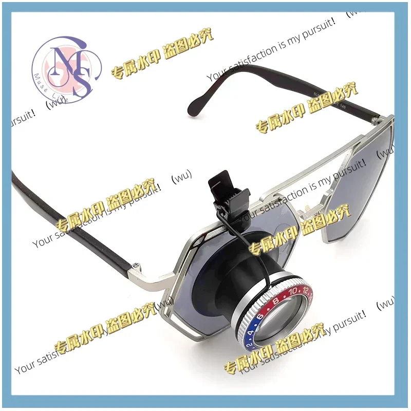Aluminum magnifying glass with clip type 10x magnification, suitable for watchmakers, jewelry maintenance and production, etc