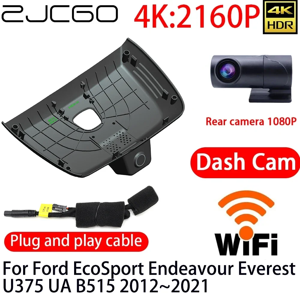 

ZJCGO 4K Car DVR Dash Cam Wifi Front Rear Camera 24h Monitor for BYD Seal U Song Plus 2020 2021 2022 2023 2024