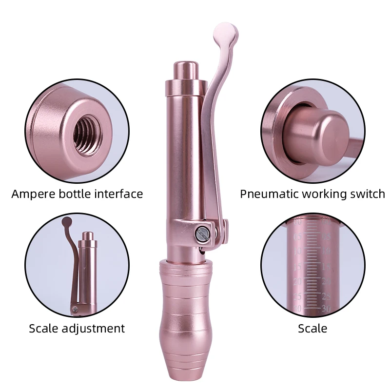 Bolígrafo hialurónico rosa de 0,3 ml, bolígrafo de ácido hialurónico, pistolas de inyección sin aguja para rejuvenecimiento de la piel antiarrugas, atomizador de labios LESEN