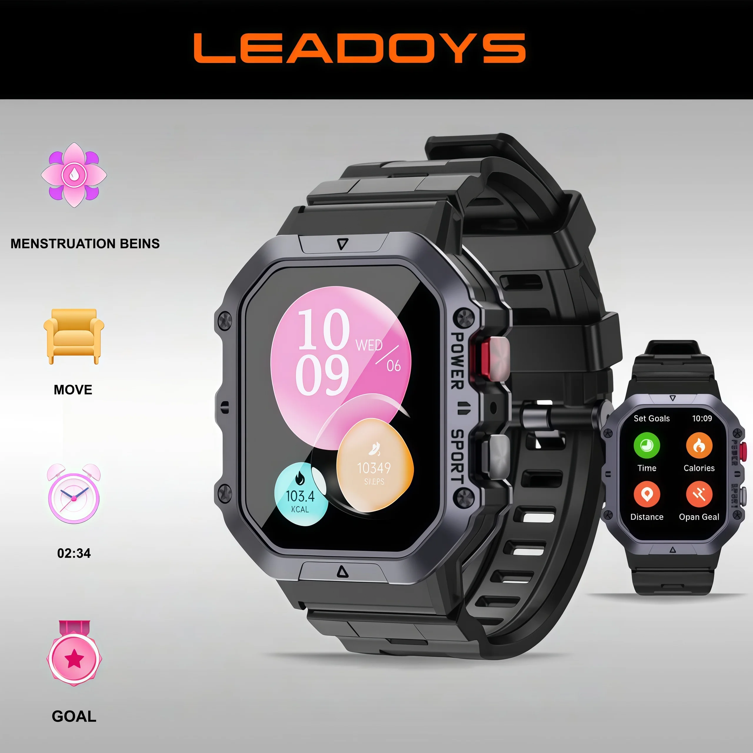 

AMOLED smartwatch 1.65-inch 100+sport mode Bluetooth call heart rate monitoring IP68 waterproof fitness watch Christmas gift