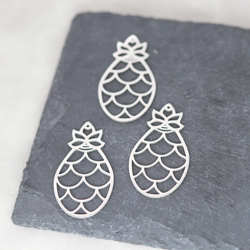 3pcs Stainless Steel Holow Pineapple Accessories Findings For Fashion Jewelry Making DIY Handmade Craft Gift