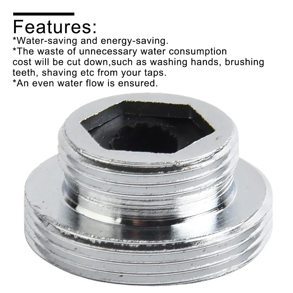 Faucet Metal Adaptor Inside Thread Water Saving Kitchen Tap Aerator Connector Replacement Repair Accessories Silver
