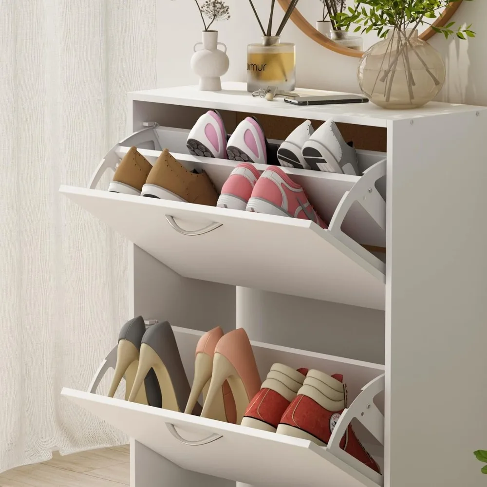 Scarpiera moderna da ingresso con 3 cassetti ribaltabili, organizer indipendente per scarpe