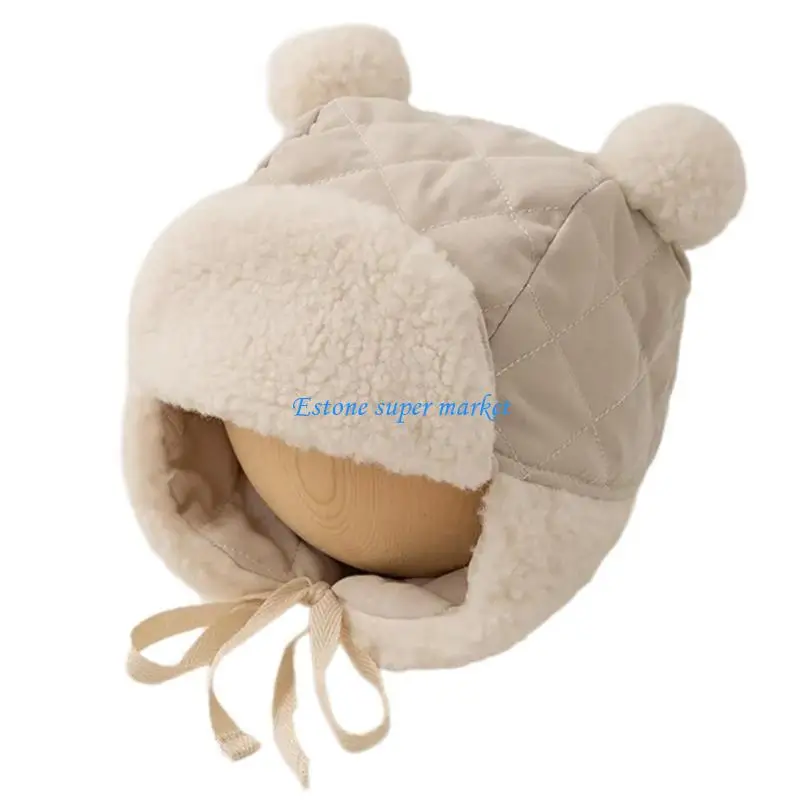 

090B Baby Ear Hat Warm & Comfortable Bonnet Caps Windproof for 0 to 3 Years Old with Soft and Breathable Fabric