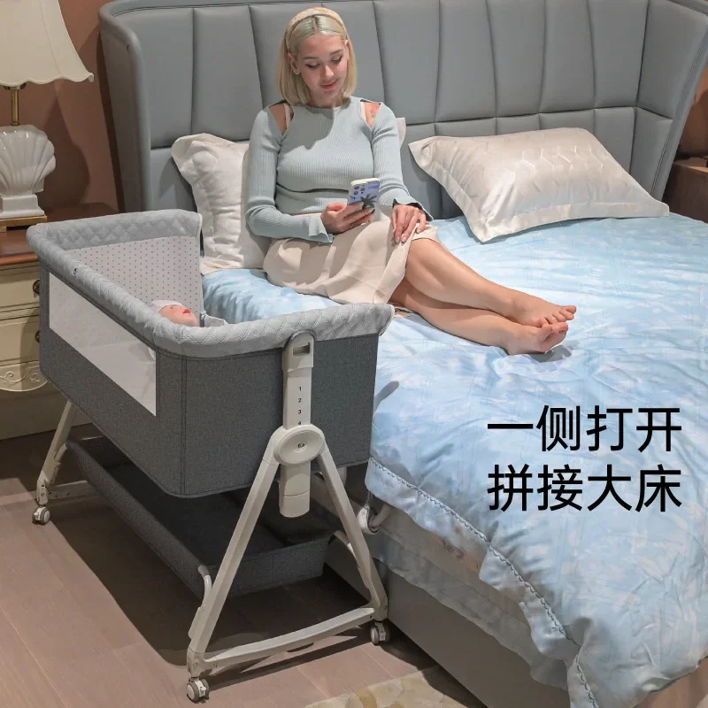 Baby Bed Crib Portable Bassinet Bedside Liftable Cradle Bed Playpen NewbornWith Changing Table Storage Bag Mosquito Net